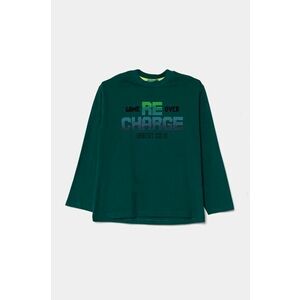 United Colors of Benetton longsleeve din bumbac pentru copii culoarea verde, cu imprimeu, 3EG9C10M6 imagine