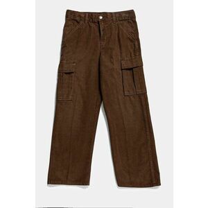 United Colors of Benetton pantaloni de bumbac pentru copii culoarea maro, neted, 480WCF03W imagine