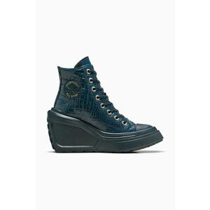 Converse tenisi de piele Chuck 70 De Luxe Wedge femei, culoarea albastru marin, A10037C imagine