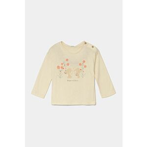 United Colors of Benetton longsleeve din bumbac pentru bebeluși culoarea bej, 3ATNA105M imagine