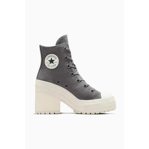 Converse tenisi din piele intoarsa Chuck 70 De Luxe Heel culoarea gri, A12327C imagine