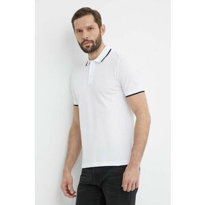 BOSS polo de bumbac culoarea alb, neted, 50494697 imagine