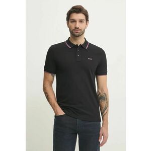 BOSS polo de bumbac culoarea negru, neted, 50494697 imagine