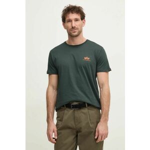 Alpha Industries tricou din bumbac Basic T Small Logo bărbați, culoarea turcoaz, uni 188505.353 imagine