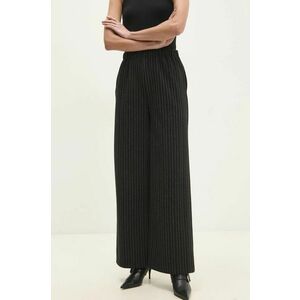 Answear Lab pantaloni femei, culoarea negru, drept, high waist imagine