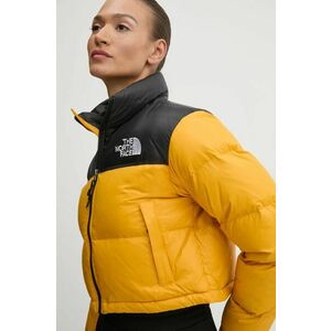 The North Face geaca de puf Nuptse femei, culoarea galben, de iarna, NF0A5GGEZU31 imagine