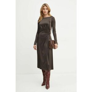 Max Mara Leisure rochie culoarea maro, midi, drept, 2426626118600 imagine