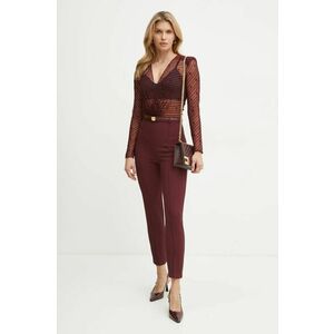 Elisabetta Franchi salopeta culoarea bordo, cu decolteu in v, TU02146E2 imagine