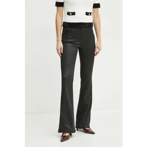 Morgan pantaloni PETER femei, culoarea negru, evazati, high waist, PETER imagine