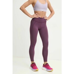 Reebok leggins de antrenament LUX Collection culoarea violet, neted, 100205607 imagine