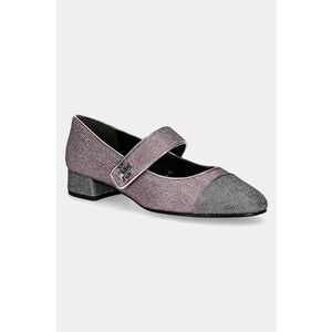 Tory Burch tocuri din piele intoarsa Cap-Toe Mary Jane Pave Heel Ballet culoarea roz, cu toc drept, 162495-500 imagine