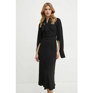 Patou rochie culoarea negru, maxi, evazati, DR1450193 imagine