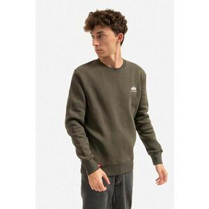 Alpha Industries bluză Basic Sweater Small Logo bărbați, culoarea verde, cu imprimeu 188307.142-green imagine