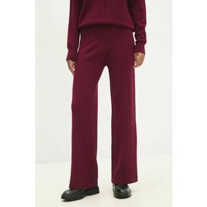 Answear Lab pantaloni femei, culoarea bordo, evazati, high waist imagine