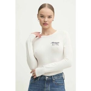 Abercrombie & Fitch longsleeve femei, culoarea bej, KI157-4309 imagine