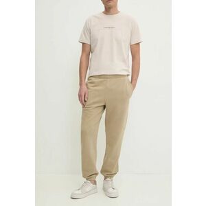 Lacoste pantaloni de trening din bumbac culoarea bej, neted, XH2852 imagine