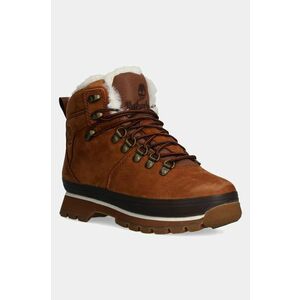 Timberland bocanci de piele Euro Hiker femei, culoarea maro, cu toc plat, izolare usoara, TB1A2KE7F131 imagine