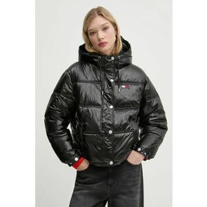 Tommy Jeans geaca femei, culoarea negru, de iarna, oversize, DW0DW20210 imagine