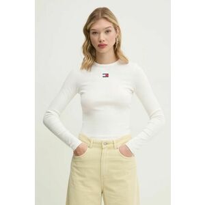 Tommy Jeans longsleeve femei, culoarea bej, DW0DW20178 imagine