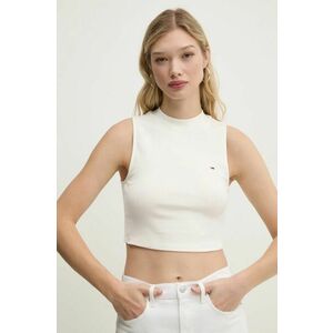 Tommy Jeans top femei, culoarea bej, cu turtleneck, DW0DW20177 imagine