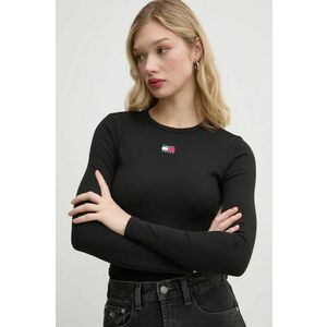 Tommy Jeans longsleeve femei, culoarea negru, DW0DW20178 imagine