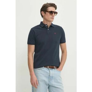 Hackett London polo de bumbac culoarea albastru marin, neted, HM562363 imagine