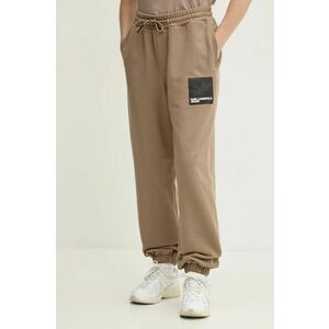 Karl Lagerfeld Jeans pantaloni de trening din bumbac culoarea bej, cu imprimeu, A1W10004 imagine