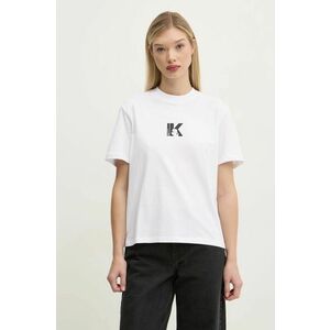 Karl Lagerfeld Jeans tricou din bumbac femei, culoarea alb, A1W17031 imagine