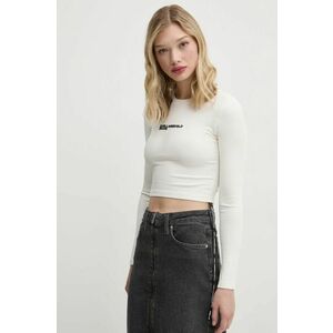 Karl Lagerfeld Jeans longsleeve femei, culoarea bej, A1W17037 imagine