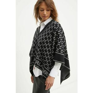 Karl Lagerfeld poncho din amestec de lana culoarea negru, A1W18034 imagine