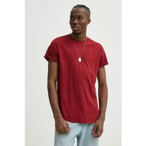 G-Star Raw tricou din bumbac barbati, culoarea bordo, neted, D16396-B353 imagine