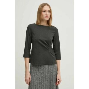 Pedro del Hierro bluza femei, culoarea gri, neted, 6638233 imagine