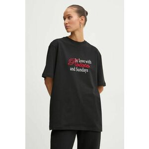 Rotate tricou din bumbac femei, culoarea negru, 113421100 imagine