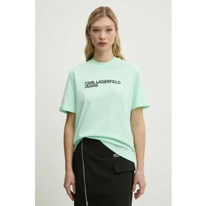 Karl Lagerfeld Jeans tricou din bumbac femei, culoarea verde, A1W17005 imagine