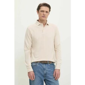 Hackett London longsleeve barbati, culoarea bej, neted, HM550991 imagine