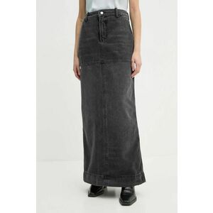 A.L.C. fustă din denim Hunter culoarea gri, maxi, dreaptă, 3SKRT00581 imagine