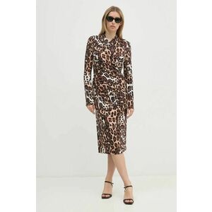 DIANE VON FURSTENBERG rochie culoarea bej, midi, evazati, DVFDL3S039 imagine