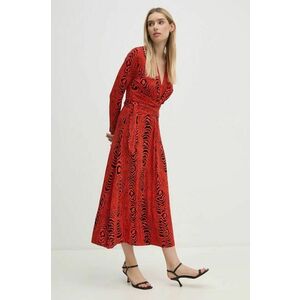 DIANE VON FURSTENBERG rochie culoarea rosu, midi, evazati, DVFDW3S019 imagine