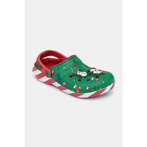 Crocs papuci de casa Classic Mickey Xmas Lined Clog culoarea verde, 210813 imagine