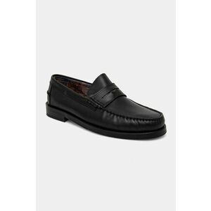 Naked Wolfe mocasini de piele Riviera barbati, culoarea negru, Riviera Black Leather imagine