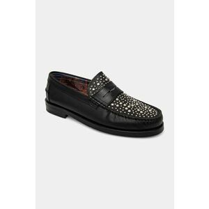 Naked Wolfe mocasini de piele Riviera barbati, culoarea negru, Riviera Black Studs imagine