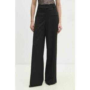 Answear Lab pantaloni femei, culoarea verde, lat, high waist imagine