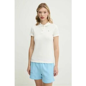 Tommy Jeans tricou polo femei, culoarea bej, DW0DW20160 imagine