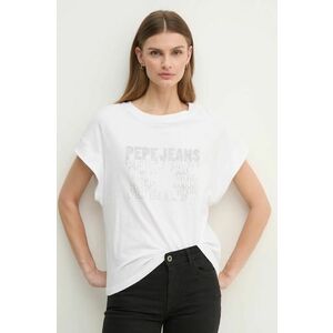 Pepe Jeans tricou din bumbac LIRA femei, culoarea alb, PL505996 imagine