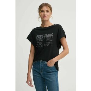 Pepe Jeans tricou din bumbac LIRA femei, culoarea negru, PL505996 imagine