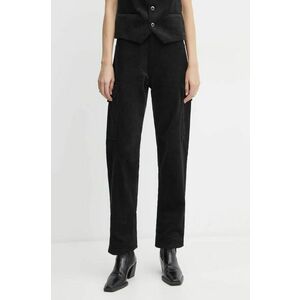 G-Star Raw pantaloni de catifea cord culoarea negru, drept, high waist, D25761-D727 imagine