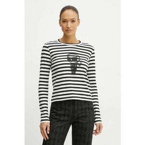 Karl Lagerfeld longsleeve din bumbac culoarea negru, A1W17137 imagine