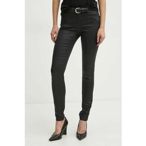 Morgan pantaloni PFRASHI femei, culoarea negru, mulata, high waist, PFRASHI imagine