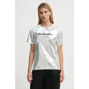 The Kooples tricou femei, culoarea argintiu, FTSC29036K imagine