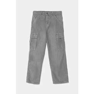 United Colors of Benetton pantaloni de bumbac pentru copii culoarea gri, neted, 480WCF03W imagine